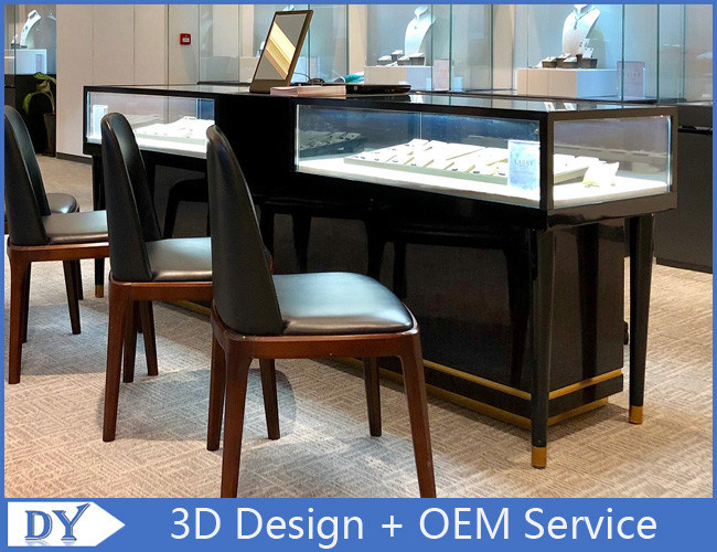 بسيطة لطيفة عرض مجوهرات لون أسود مضادة مع خزائن