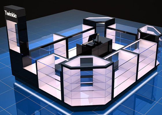 جودة  Custom Mall Kiosk / Jewelry Showcase Kiosk Full View 4 Layers Shelves مصنع